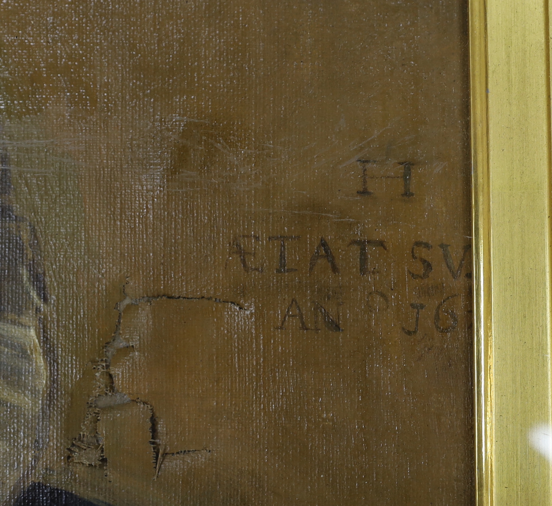 After Frans Hals (Dutch, 1582–1666) oil on canvas, 'Portrait of a man in his thirties', inscribed in Latin, 62 x 45cm